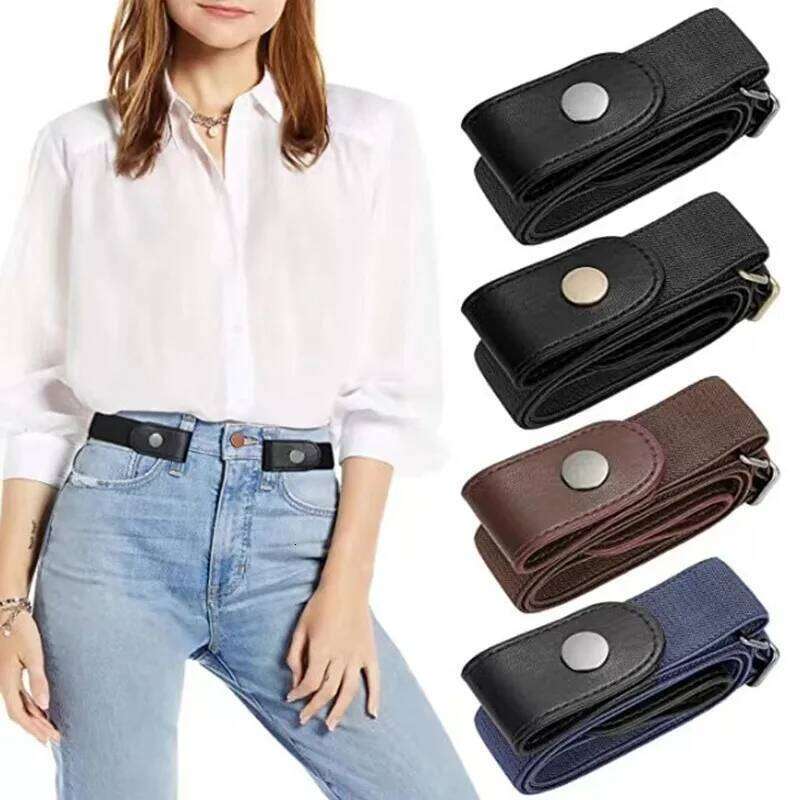 A pair of elastic jeans belt with invisible lazy people without punching holes. Y260225