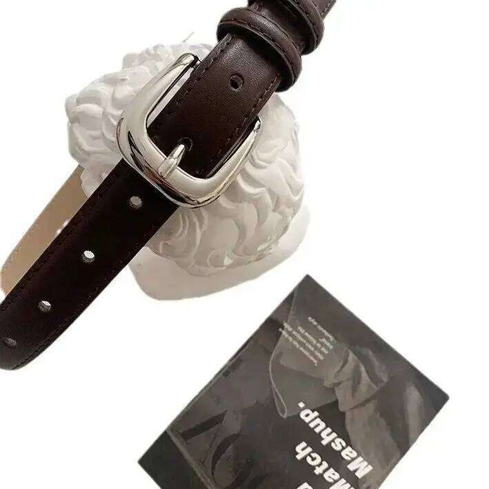 1pcRetro fashion unisex versatile simple pin buckle embellished jeans belt women's Korean version trend Y260225