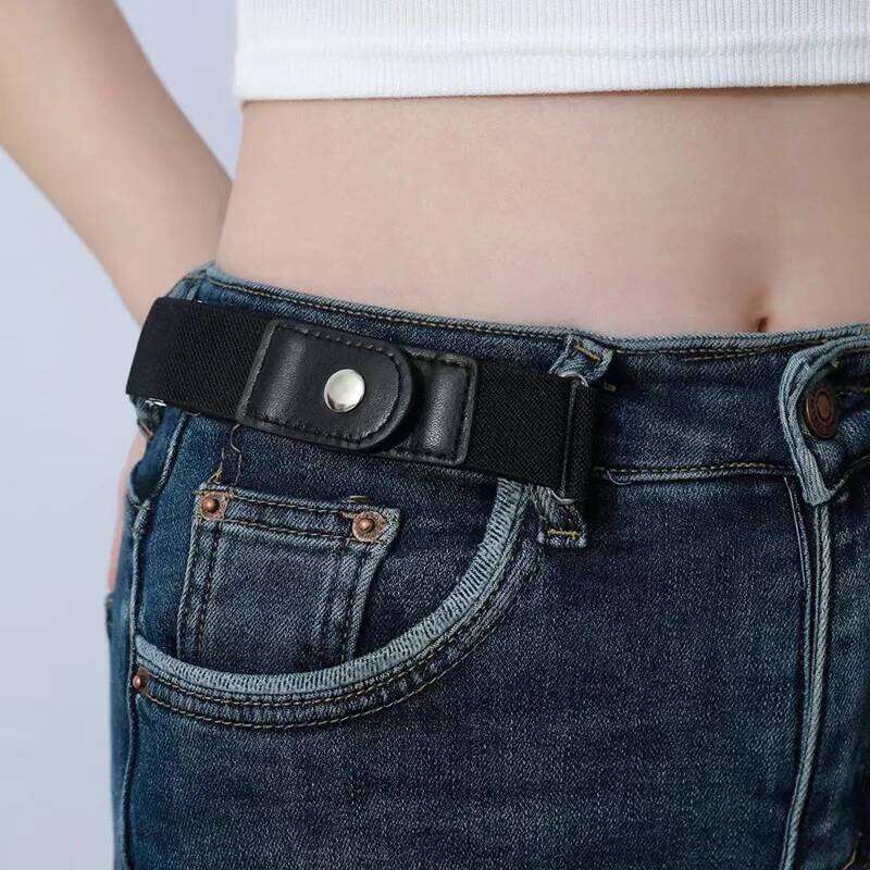 A pair of elastic jeans belt with invisible lazy people without punching holes. Y260225