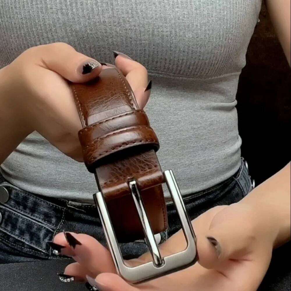 Authentic genuine leather luxury brand men's belt, fashionable business alloy needle buckle belt for men Y260225