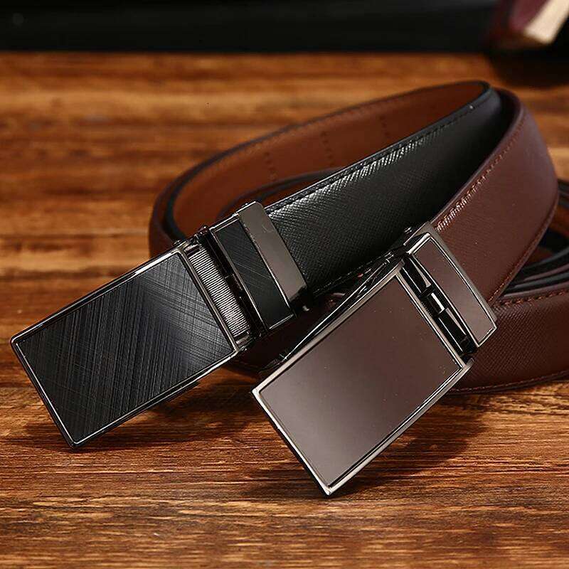 Belt Male Men's belt Genuine Leather Strap luxury brand Automatic Buckle For Men Belts Cummerbunds cinturon hombre Y260225