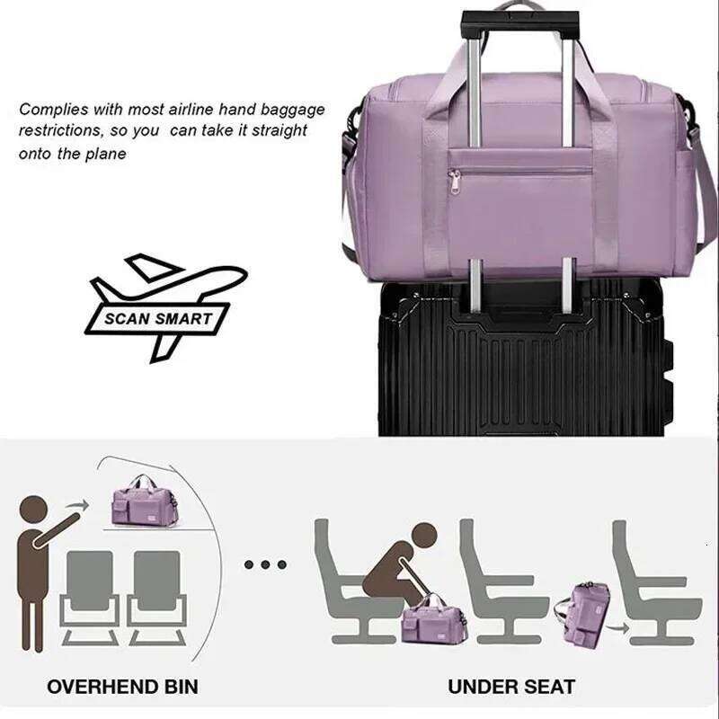Travel Large Capacity Weekender Carry On Duffle with Shoe Compartment Sports Fitness Bags for Women Shoulder Bag Y260225