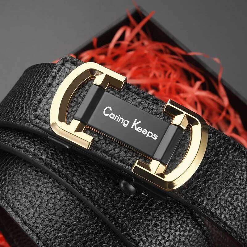 1pc Fashion Business Men'S Genuine Luxury Brand Automatic Buckle PU Leather Soft With Cargo Pants Jeans Belt Y260225