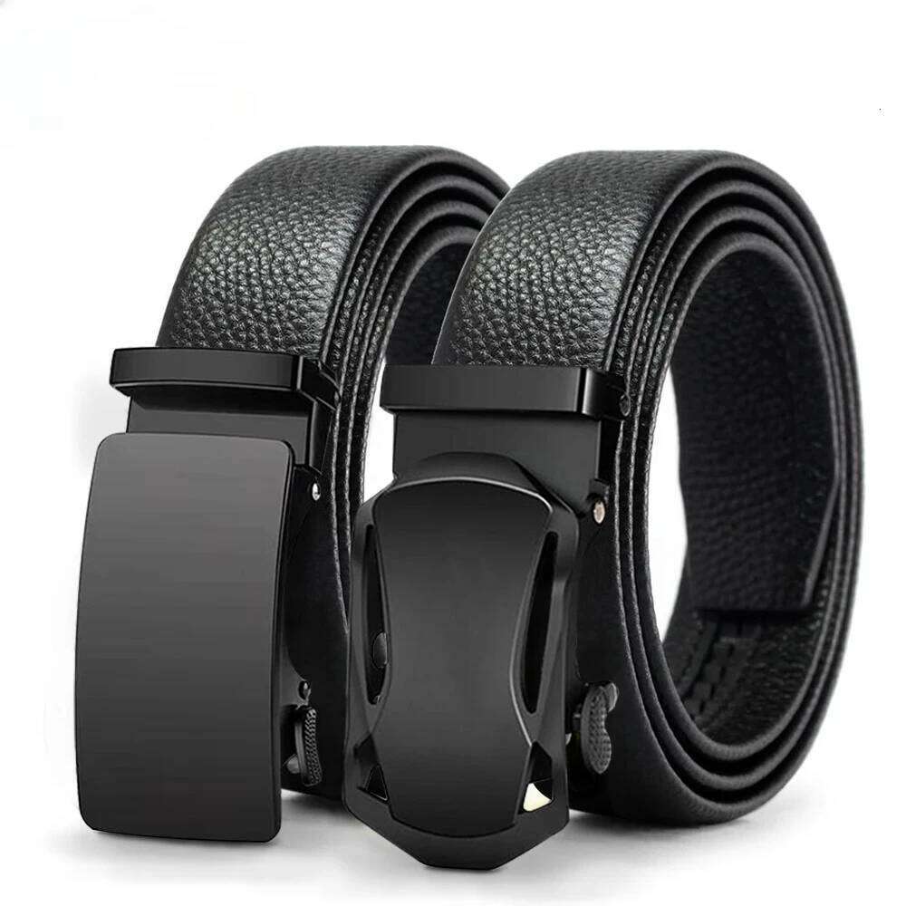 Mens Automatic Genuine Leather Top Quality Cow Strap Adjustable Belts Jeans Belt for Men Gifts 115 125 130cm Y260225