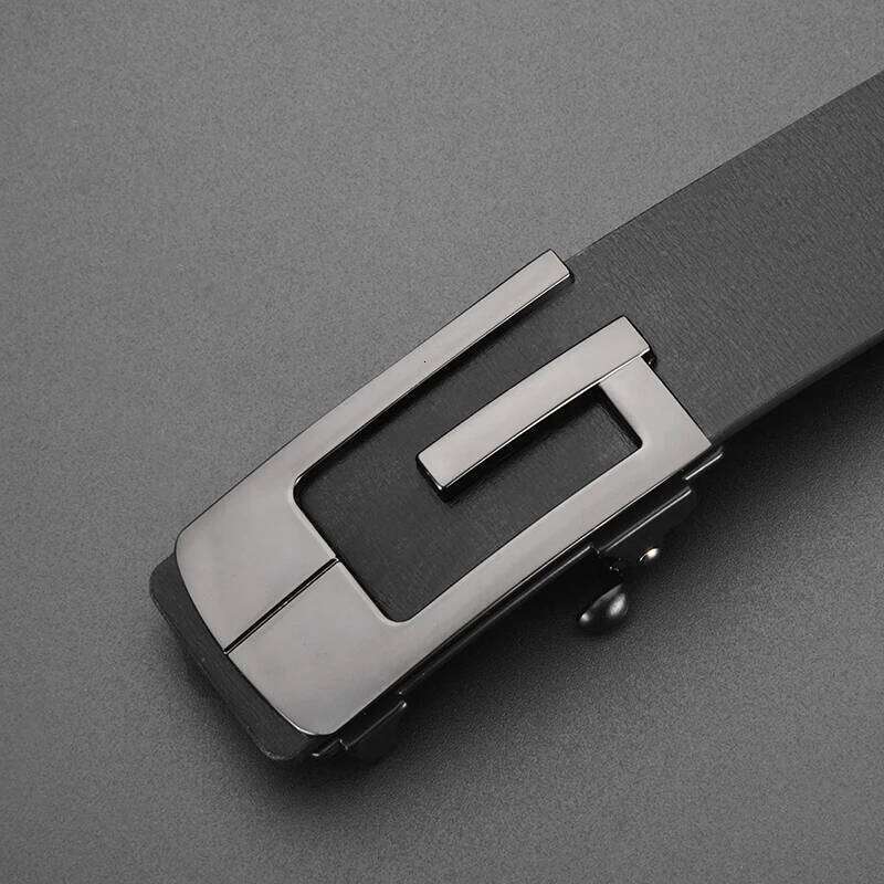 Fashionable and Simple G-shaped Metal Automatic Buckle High Quality Men's business Belt Suitable For Formal Occasions Y260225