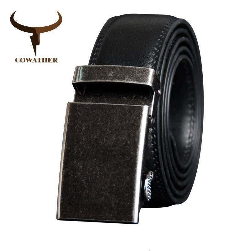 COWATHER Cow Genuine Leather for Cowhide Belt Men Metal Automatic Buckle Strap Top Quality Male Waistband CZ125 Y260225