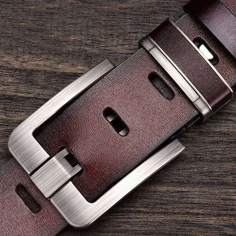 Fashion Metal Alloy Pin Buckle New Leather Cowhide Men's Belt Adult Luxury Jeans Business Casual Waist Male Strap Brand Y260225
