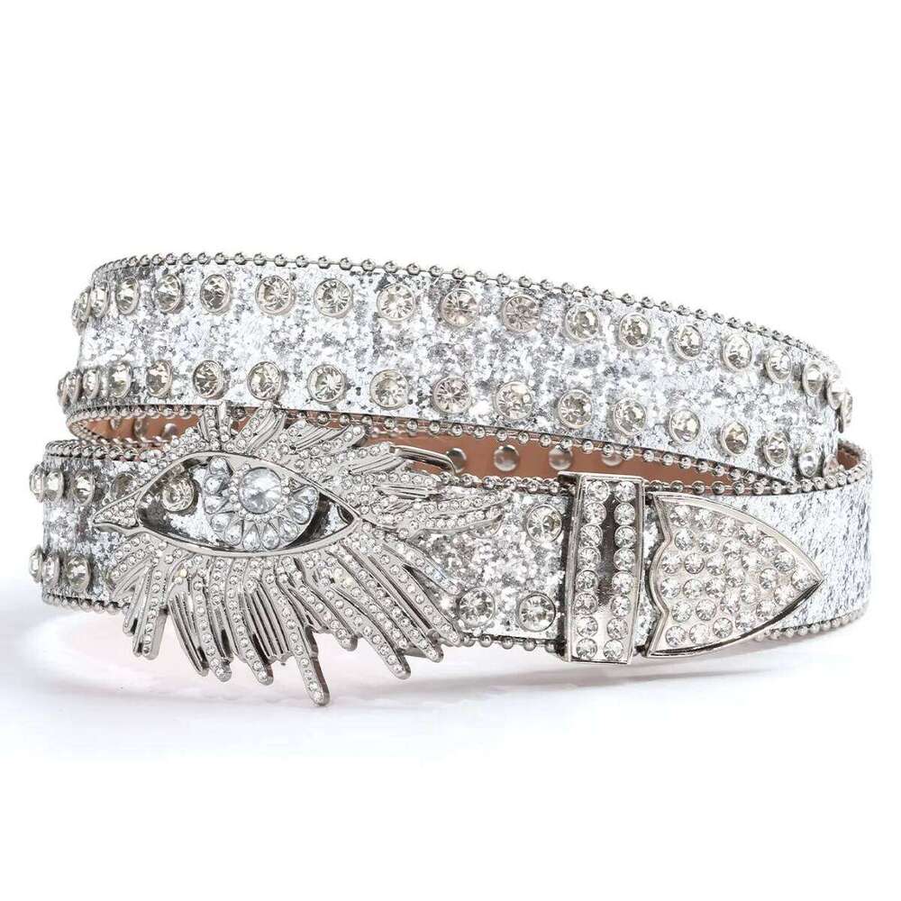 Luxury Men Women Western Cowboy With Diamond Bing Rhinestone Disco E Girls For Jeans Punk Rock Crystal Studded Belt Y260225