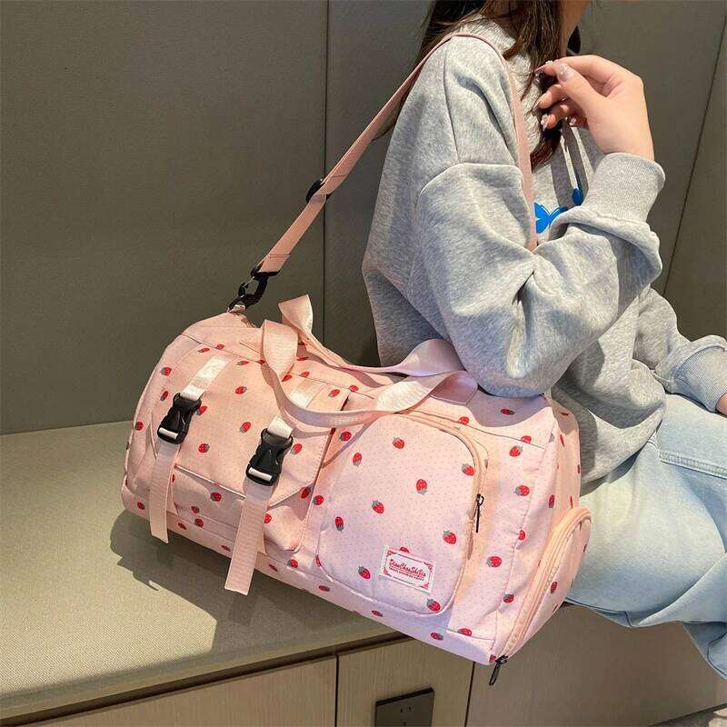 Large Capacity Duffel Cute Printed Sports Fitness Multi Functional Travel Bag With Independent Shoe Compartment Y260225