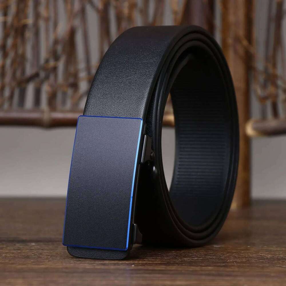 3.5CM Thick Cowhide Genuine Leathe Jeans Business Toothless Automatic Buckle Belt Men High Quality Luxury Male Strap Cintos Y260225