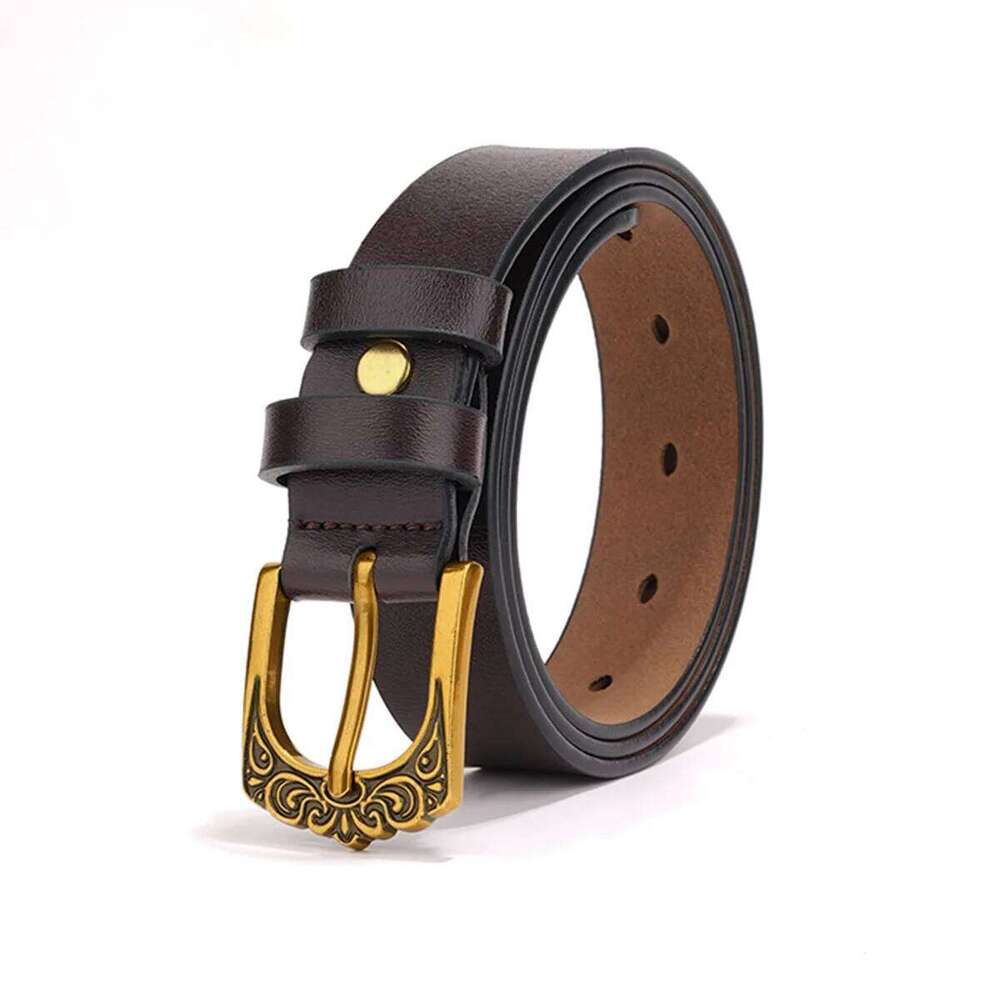 1 New Trendy Genuine Leather Retro Versatile Fashion Waist Jeans Belt Women's Style Y260225