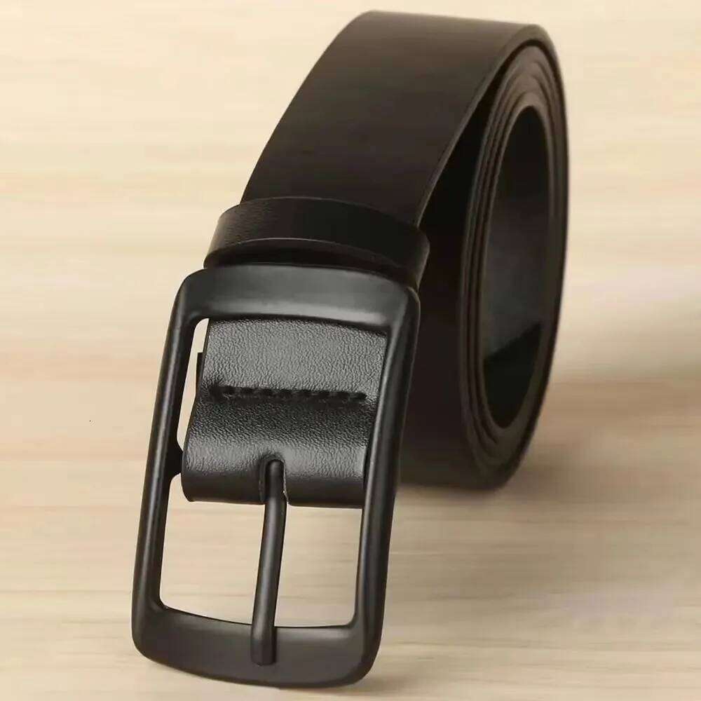 1pcs Men's Classic PU Leather High End Authentic Fashion Metal Buckle Women Paired with Jeans Belt Unisex Y260225
