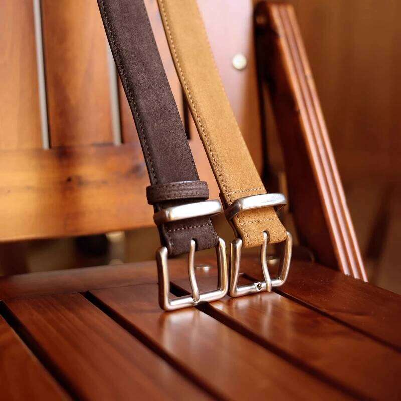 Unisex Slim Fashion Suede Cowhide Genuine Leather Men's Belt Luxury Designer Waist Girdle for Dresses And Jeans Y260225