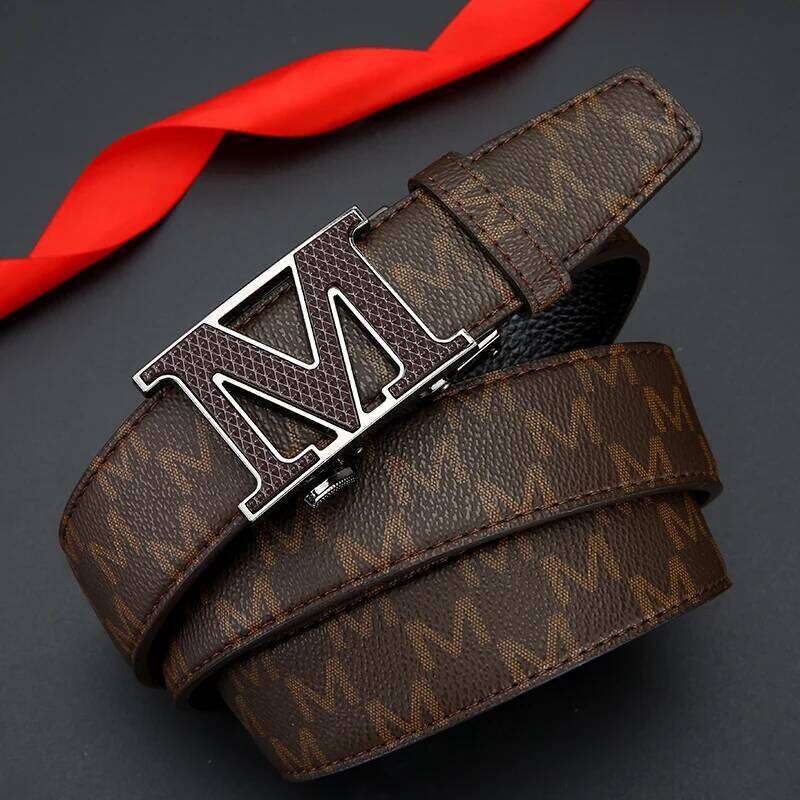 Real leather luxury automatic buckle fashion trend business and women's universal jeans versatile belt for men Y260225