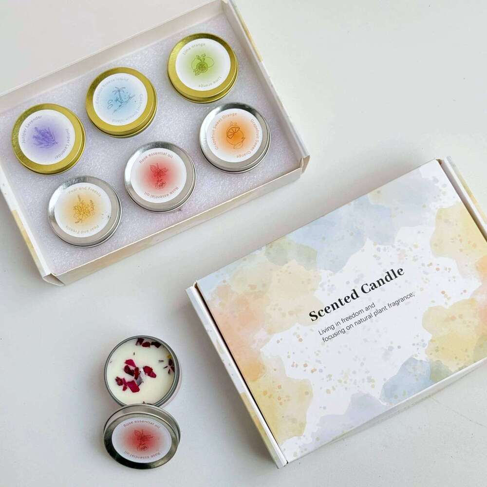 1Pc Dry Flower Scented Candle, 6Scents Rose Coconut Freesia Lime Soy Wax for Home/Office Fragrance Air Freshener Decoration Gift H260225