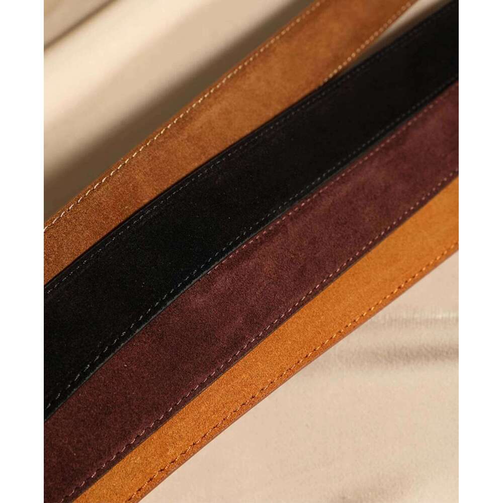 Luxury Women's Vintage Suede Belts Fashion Leather Waist Belt for Casual Dress Jeans Ladies Gold Buckle Waistband Y260225