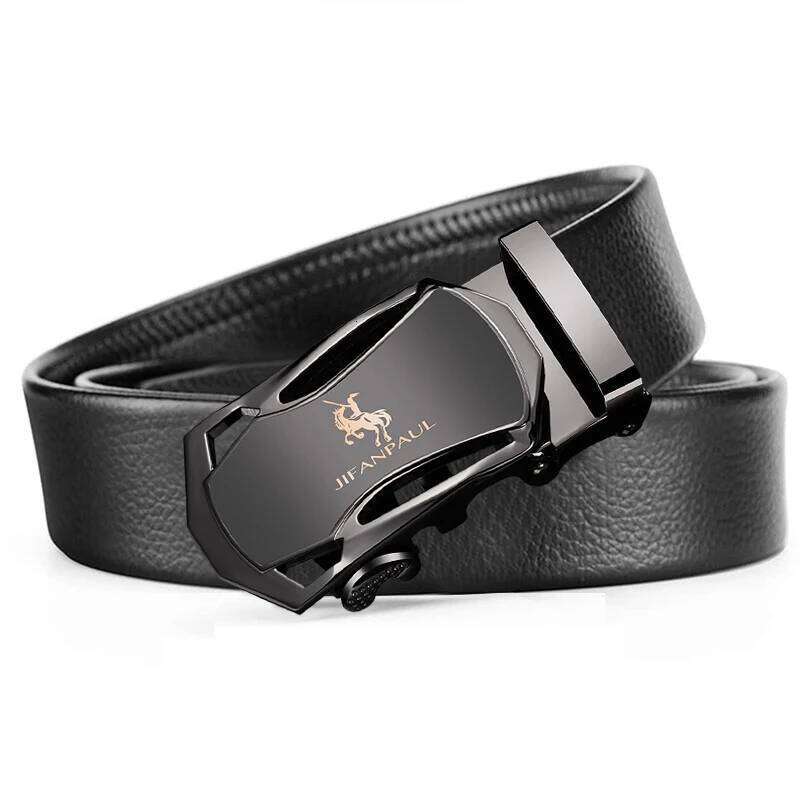 New fashion automatic buckle business jeans high-quality PU men's belt minimalist young people no gift box Y260225