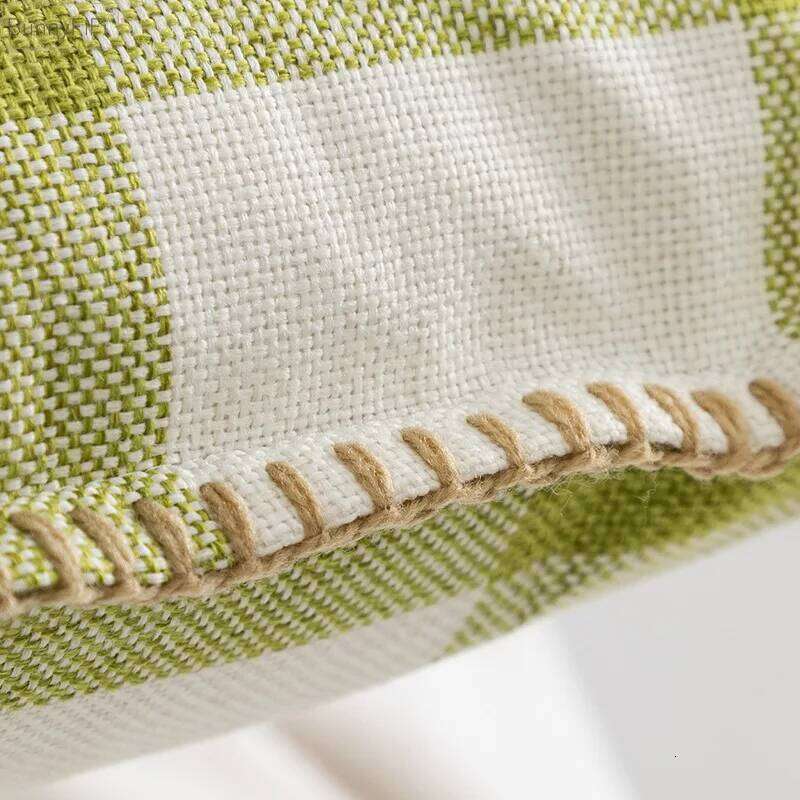 Plaid Cushion Cover for Sofa Faux Linen Black Green Orange Beige 45x45cm 30x50cm 50x50cm Decoration Pillow Case Living Room