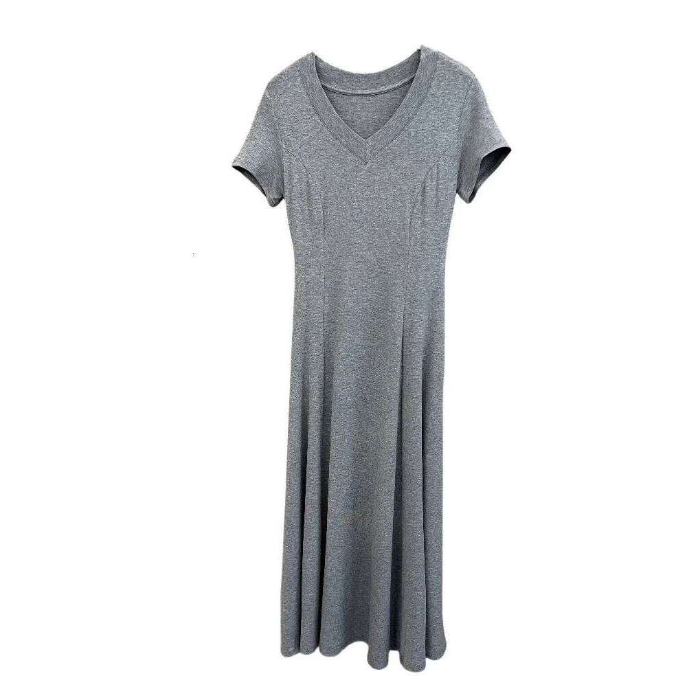 Zjaiss 2026 Waist Cinched Mid Length Black Hepburn Style Frock Autumn New Modal V-neck Short Sleeve Dress XJ260225