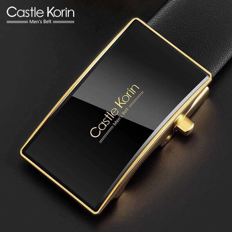 Men's leather automatic retro alloy wear-resistant mirror buckle head 100-130cm soft body business men's belt Y260225