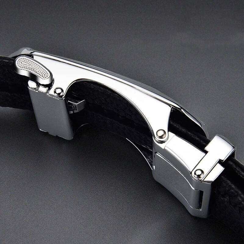 Men Plus Large Long Size 130 140 150 160 170 cm Leather Belt Metal Alloy Automatic Buckle Brand Luxury Design Waist Belts Straps Y260225