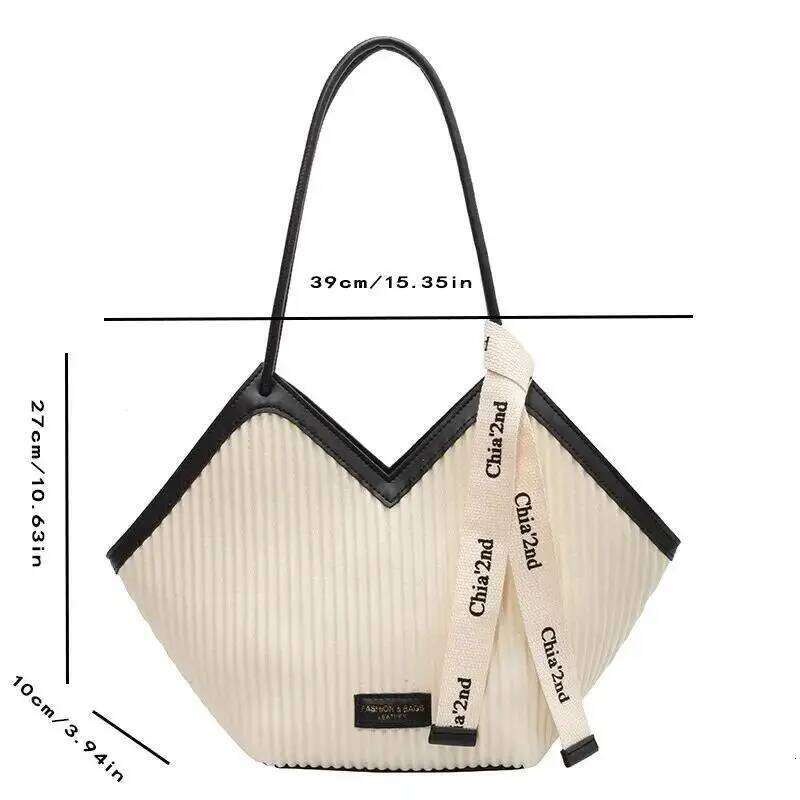 Korean Style Big Women's Casual All-match Canvas Commuter Shoulder Student Tote Bag Z260225