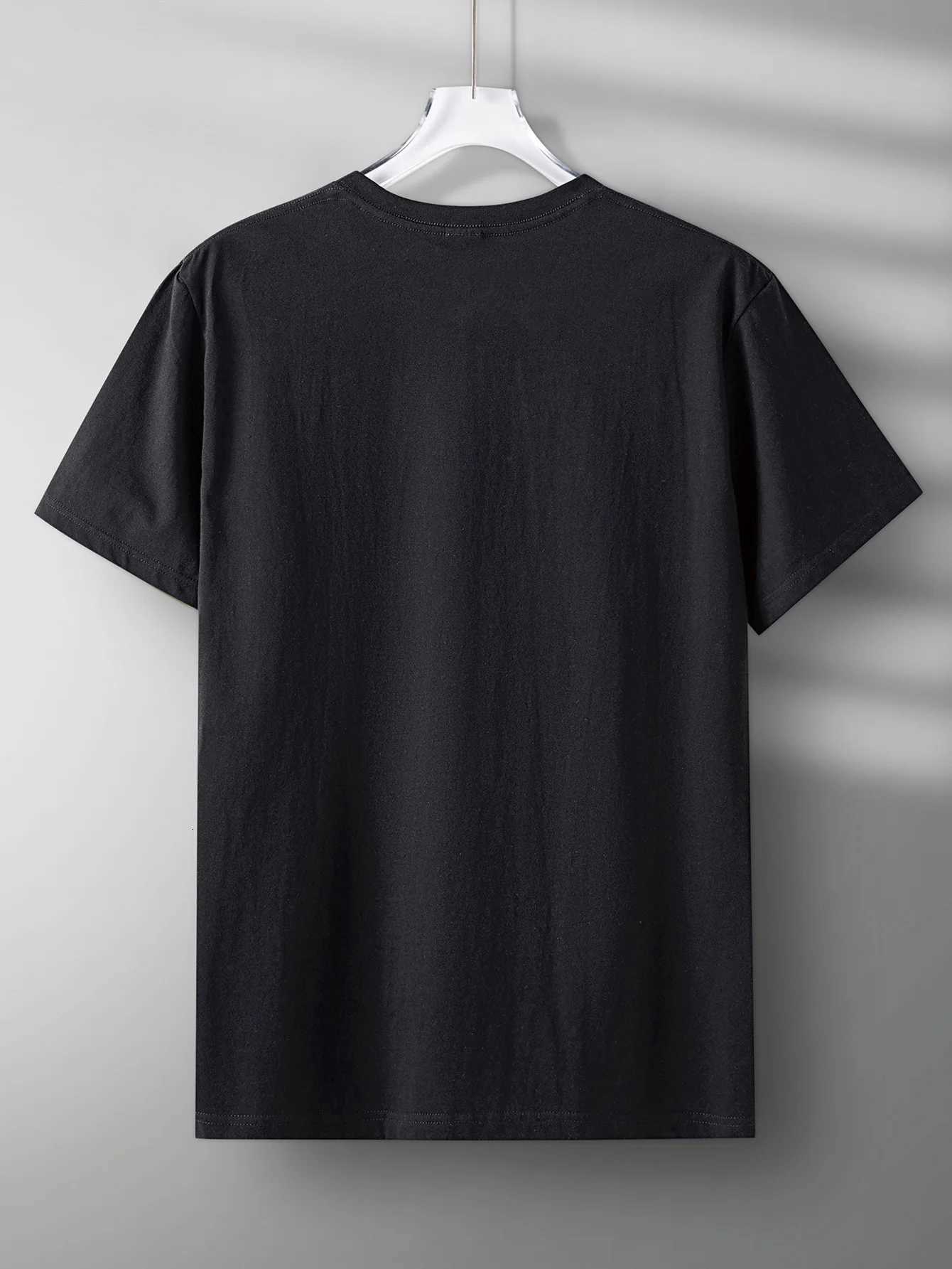 Men's Minimalist Name Print Slim Fit Crew Neck T-Shirt | Premium Cotton Casual Short Sleeve Tee for Everyday StyleT260225