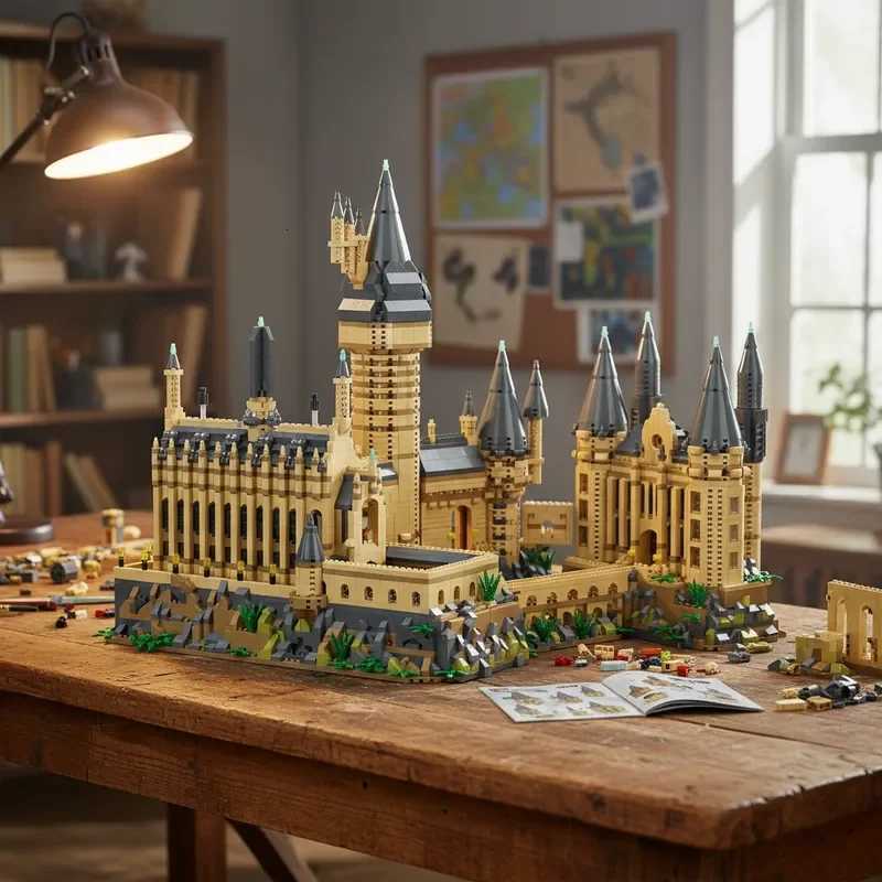 New Magic Hogwarts Castle Micro Building Blocks Street View Architecture Creative MOC Model Kit Kids Christmas Birthday Gifts X260311