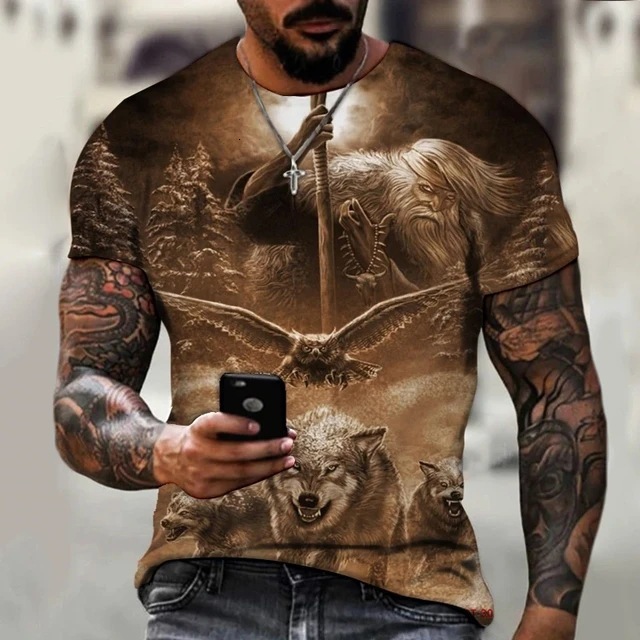 Luxury Brand Designer Clothes Clothing Animal Tiger Pattern Printed T-Shirt For Men, Hip-Hop Retro 3D Three-Dimensional Print, Breathable Mesh Short S
