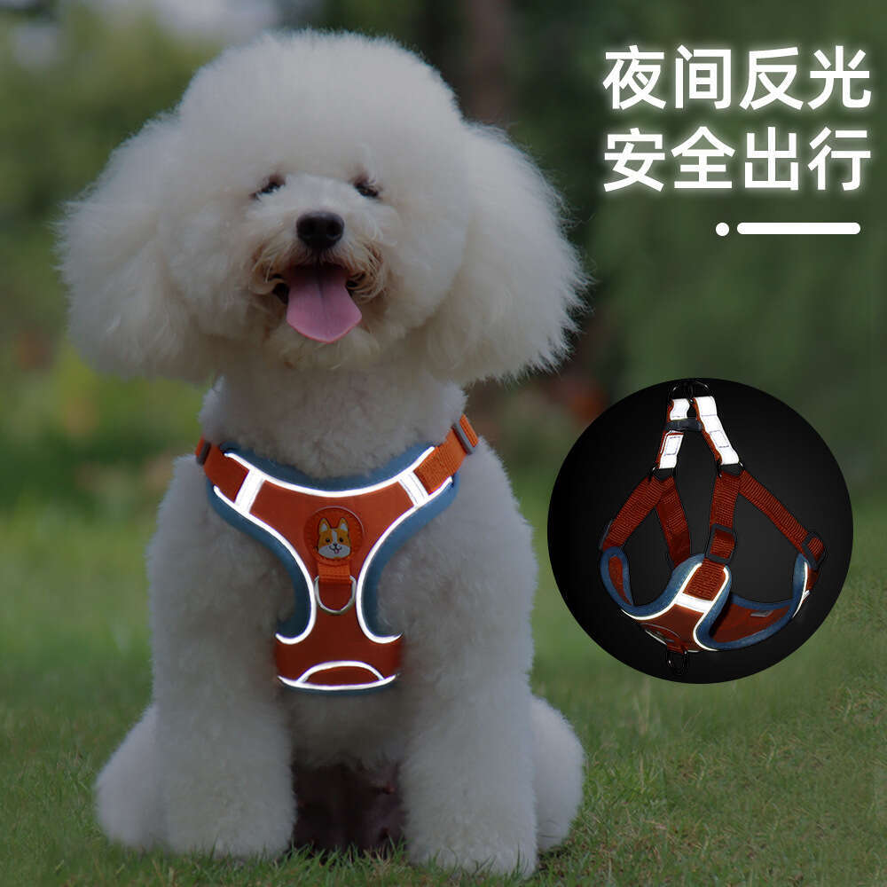 Famous brand New Pet Vest Style Puppy Harness Small Teddy Bichon Outdoor Reflective Dog Leash pupakaIK