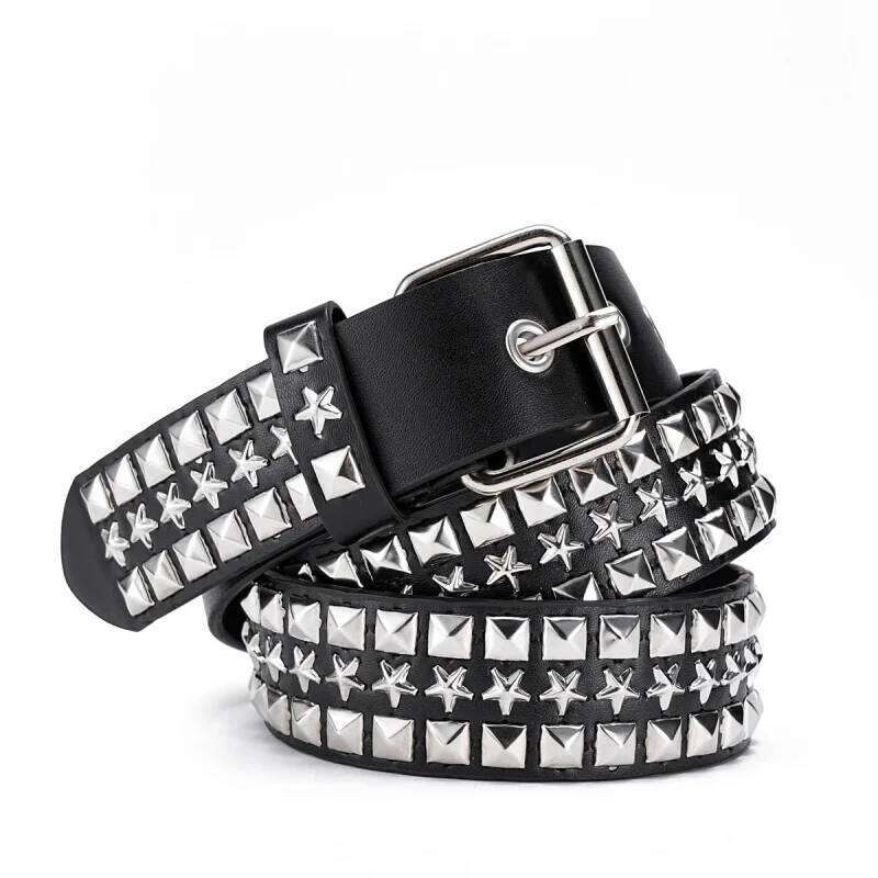 Men's and Women's Elegant Genuine Leather Belt Punk Style Jeans Dress Waist Accessory Y260225