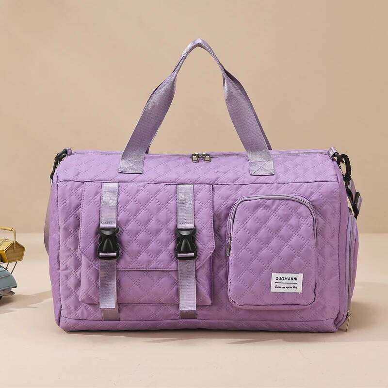 Large Capacity Durable Casual Nylon Argyle Travel Duffle Bag, Spacious Portable Sports Gym Bag for Overnight Trips Y260225