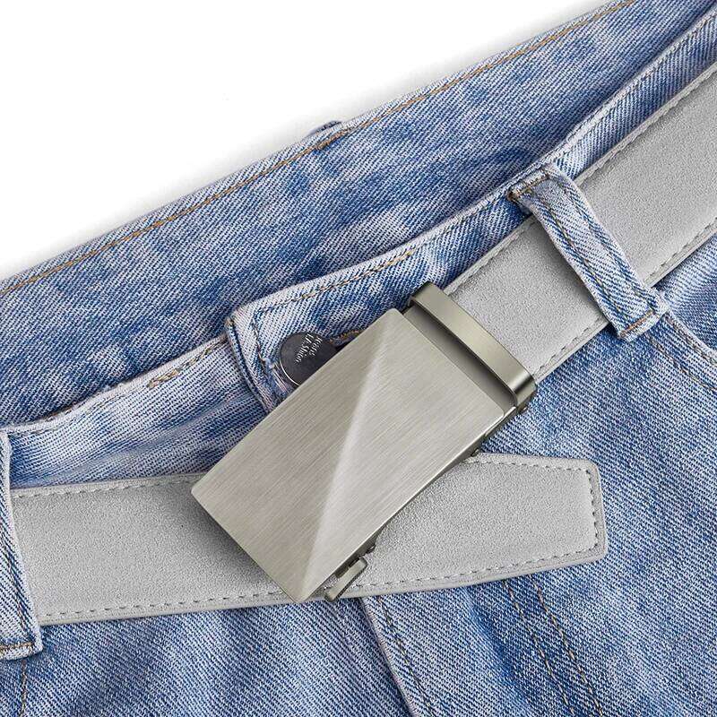 Men's fashionable business belts Genuine luxury brand metal alloy buckle High quality soft belt with casual pants jeans Y260225