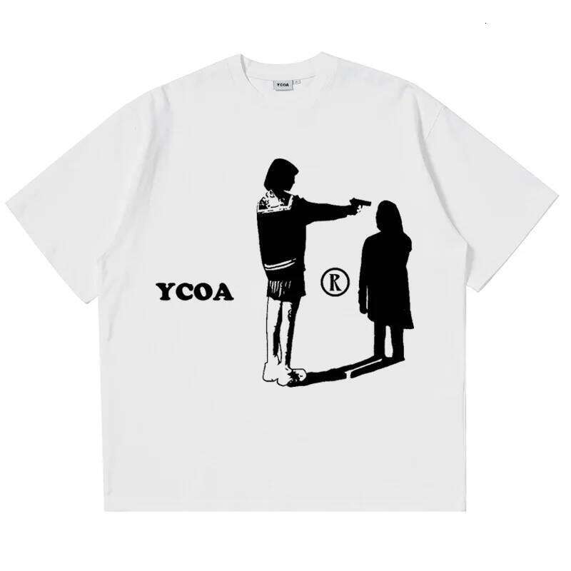 Men T-Shirt Cotton Oversized Graphic Y2k Streetwear Short Sleeve Harajuku Tops Korean Fashion Gothic Grunge Aesthetic Clothing H260225