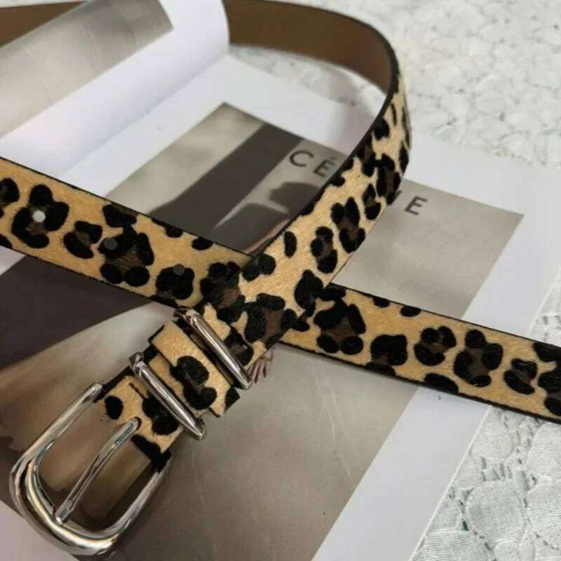 Y2K Leopard Print Snake Skin Pattern PU Leather Belts Jeans Pin Buckle Closure Waistband Men Women Adjustable Cool Belt Y260225