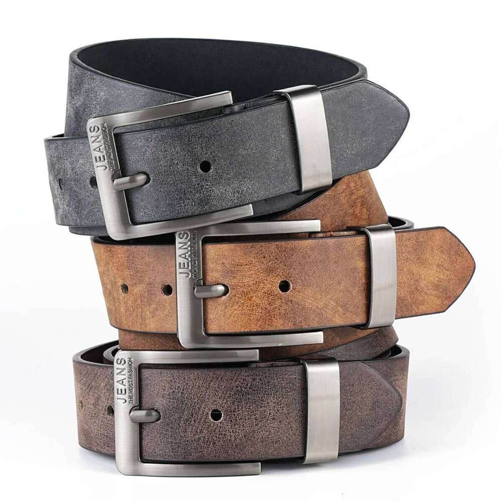 New Men's High-Quality PU Leather Metal Pin Buckle Leisure Business Waistband Fashionable Male Accessory Designer Belt Y260225