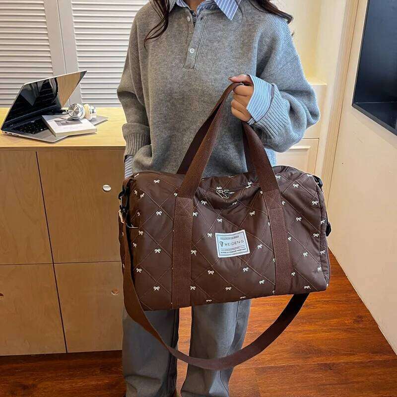 New Large Capacity Bow Printed Mummy Travel Portable Handbag Cross-body Diaper Maternity Bag for Mom Baby Y260225