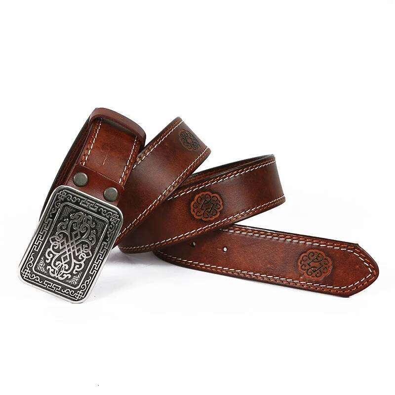 3.8cm Metal Retro Belt Luxury Designers Men 100% Top Grain Cow Genuine Leather Cintos Masculinos Male Women Strap Waist Y260225