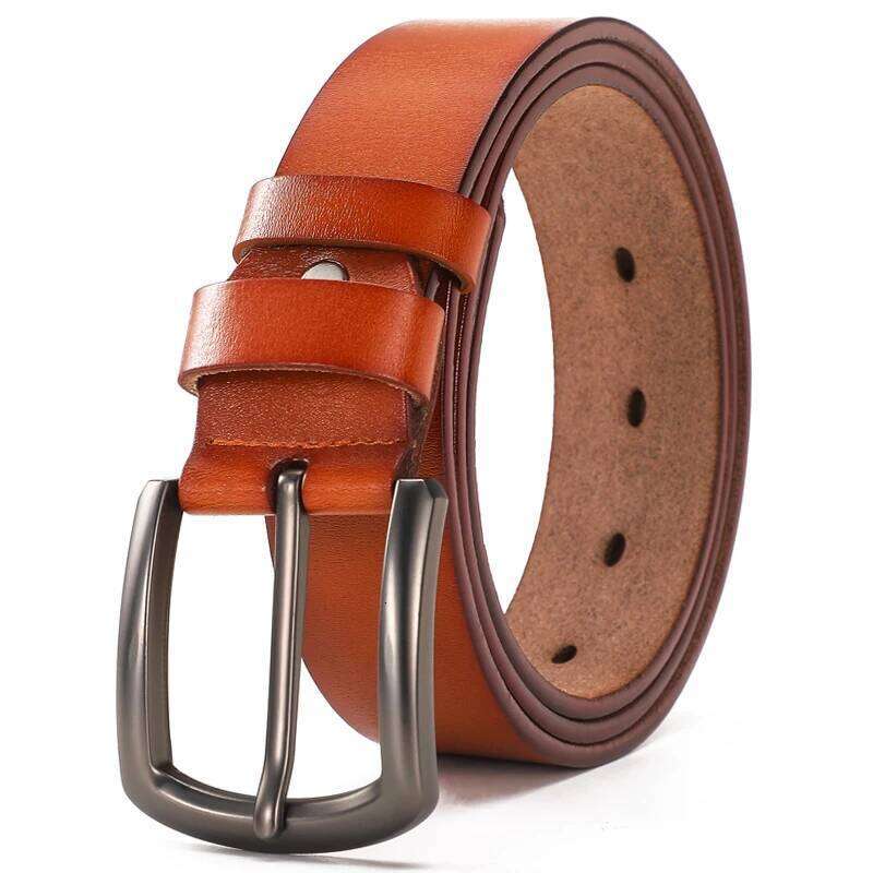 High-end leather belt men fashionable durable with jeans casual pants suitable for work business and sports Y260225