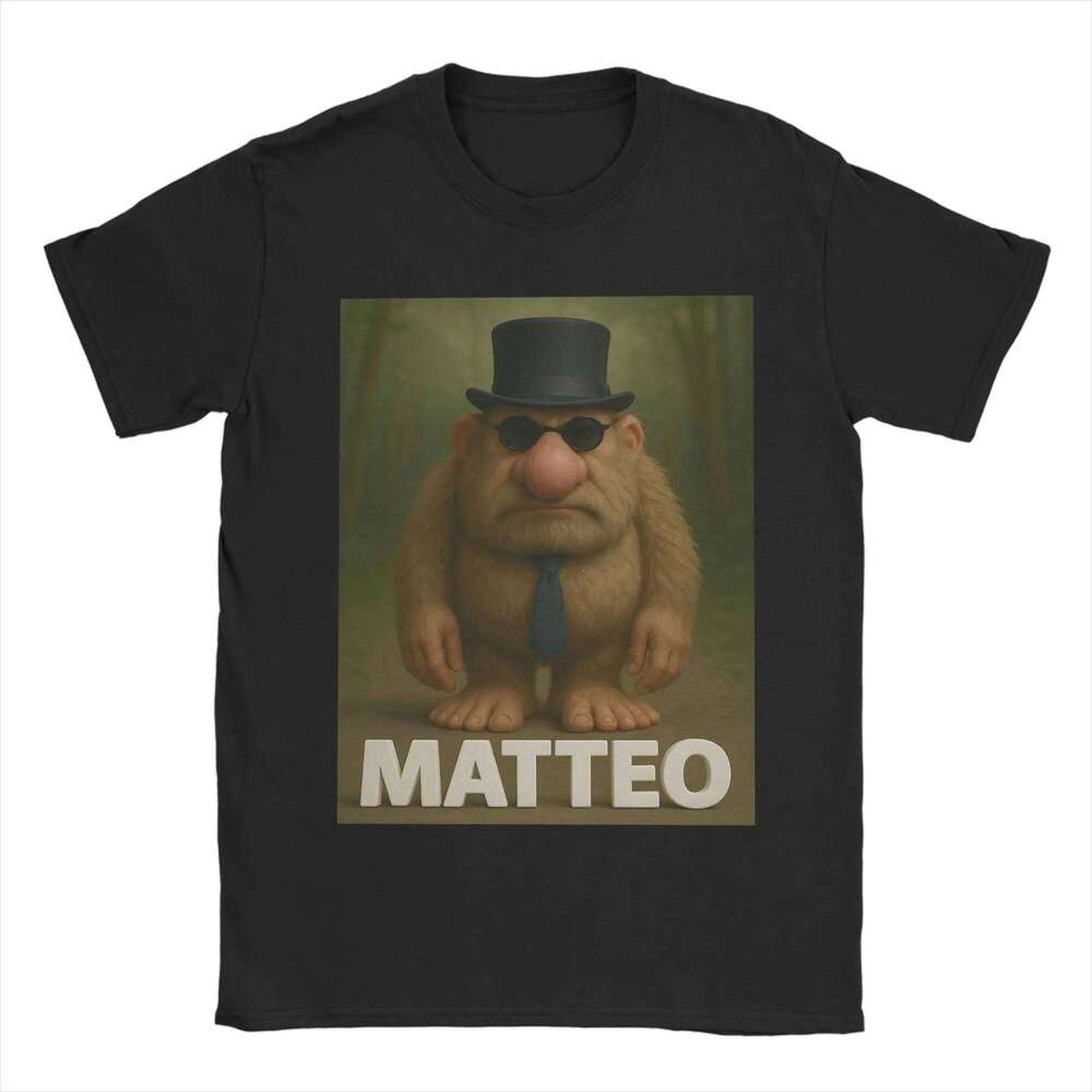 Men T-Shirt Matteo Mateo Italian Brainrot Meme Mateooo Matteooo Vintage Cotton Tees Short Sleeve T Shirts Clothing C260225