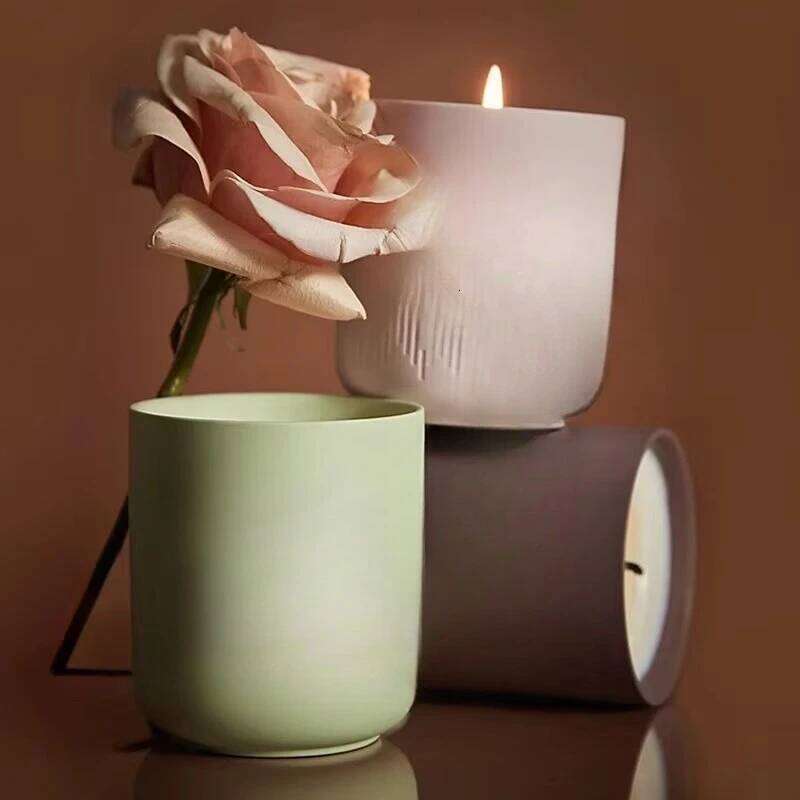 Ai Kun luxury custom logo ceramic jar natural vegetable oil pure wood core scented candle H260225