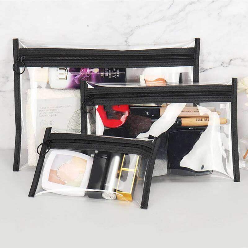 Wash Transparent Cosmetic for Women Clear Zipper Travel Female Makeup Brush Holder Organizer Toiletry Bag Clutch 26Y0225