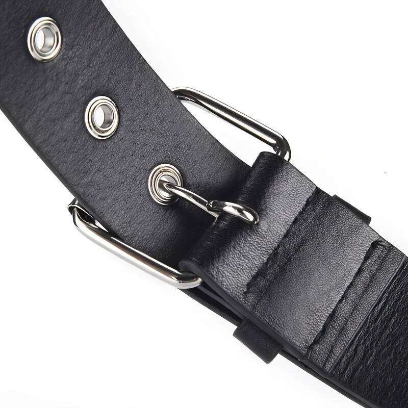 2023New Fashion Pentagram Riveted Women's Punk Hip Hop Rock Jeans Men's Belt Y260225