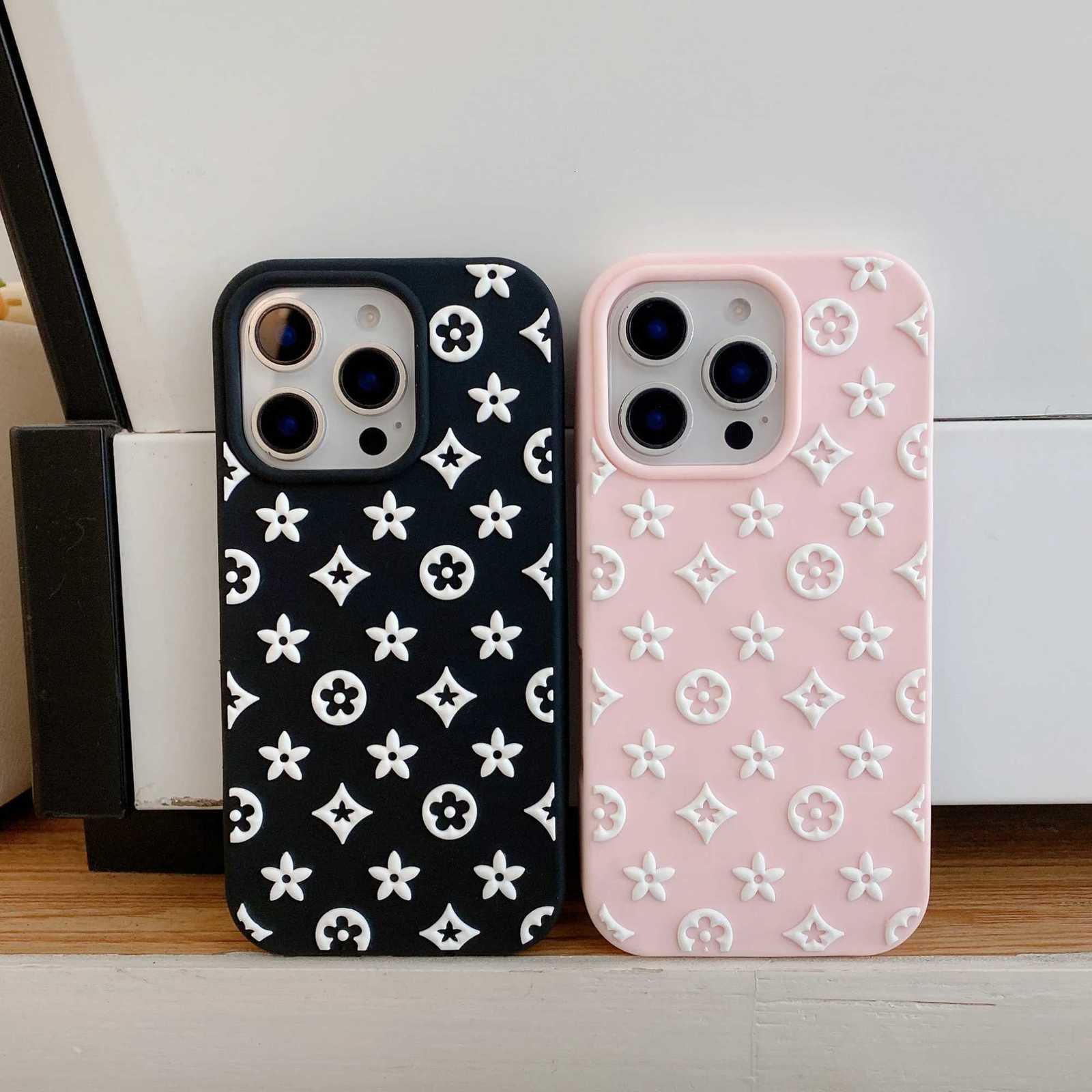 Embossed Monogram Silicone Phone Case | Slim Soft Shockproof Protective CoverT260225