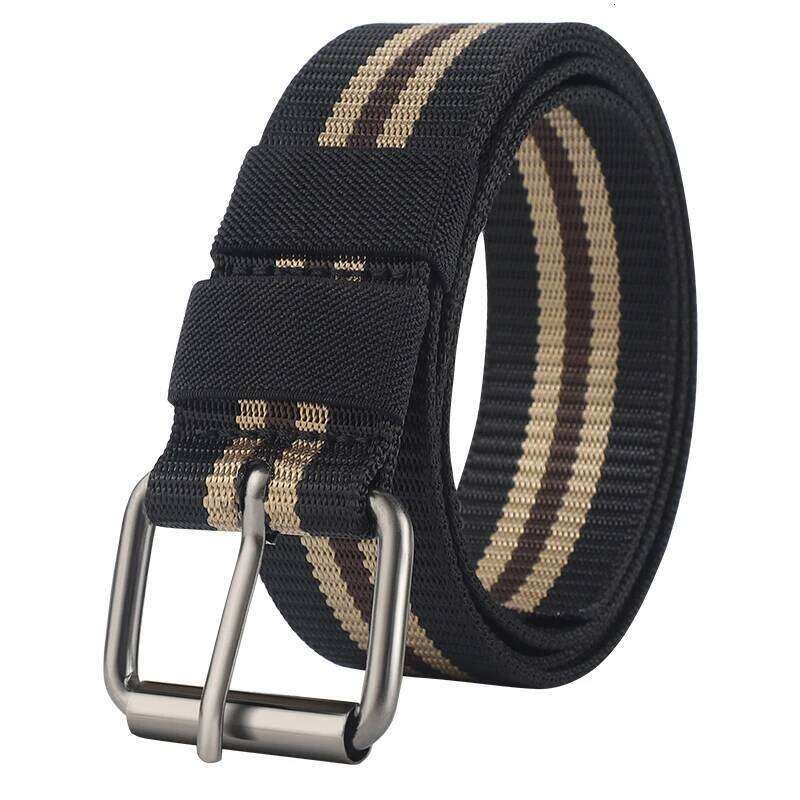 Men's long pin buckle canvas waistband young and middle-aged outdoor nylon braided casual tide belt Y260225