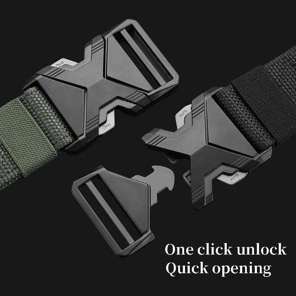 The New 125cm Buckle Nylon Braided Lightweight Breathable Daily Commuter Men's Multi-functional Tactical Belt Y260225