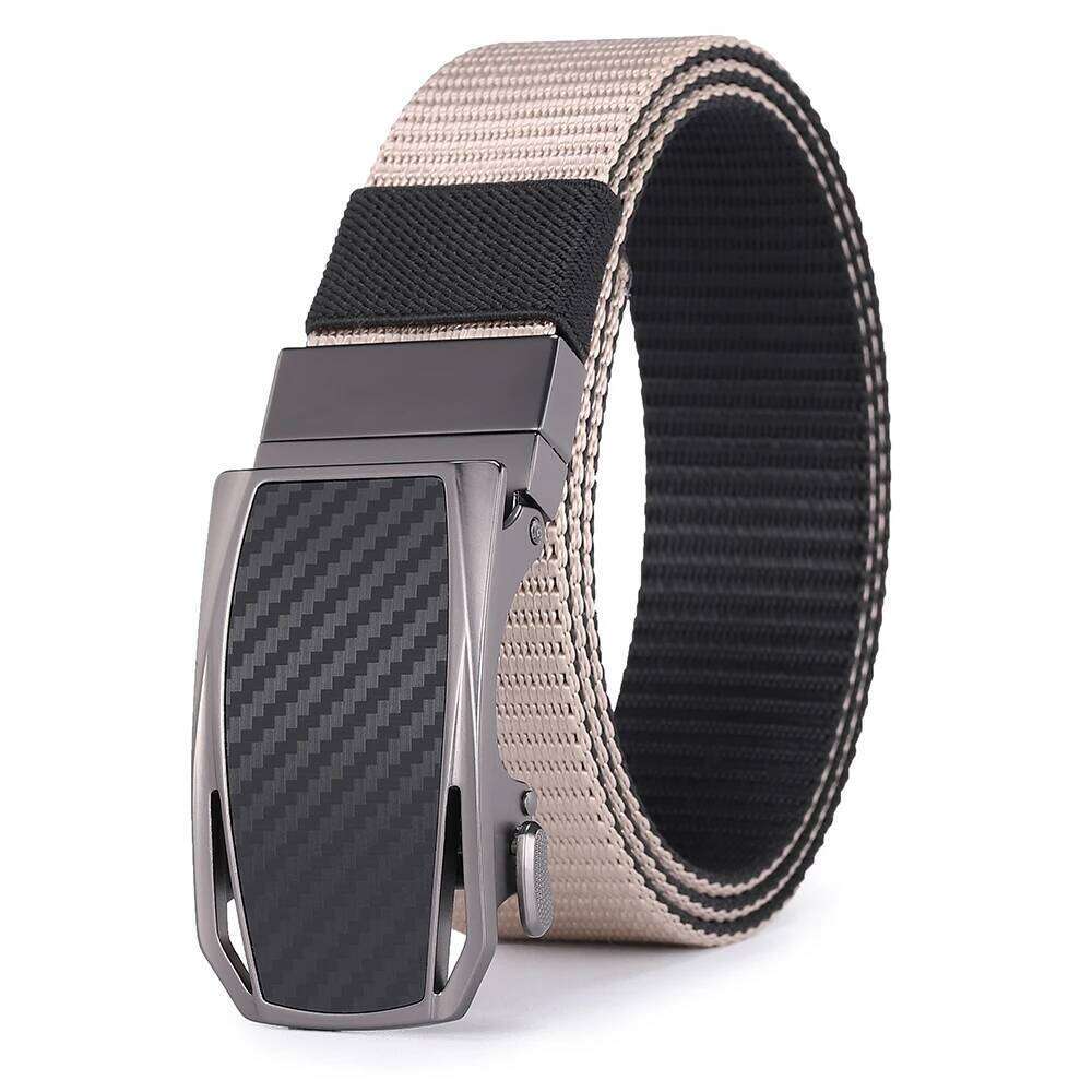 Reversible Automatic Buckle Men's Belts Canvas Durable Tactical Workwear for Men - Stylish Outdoor Pants Belt Quick-Release Y260225