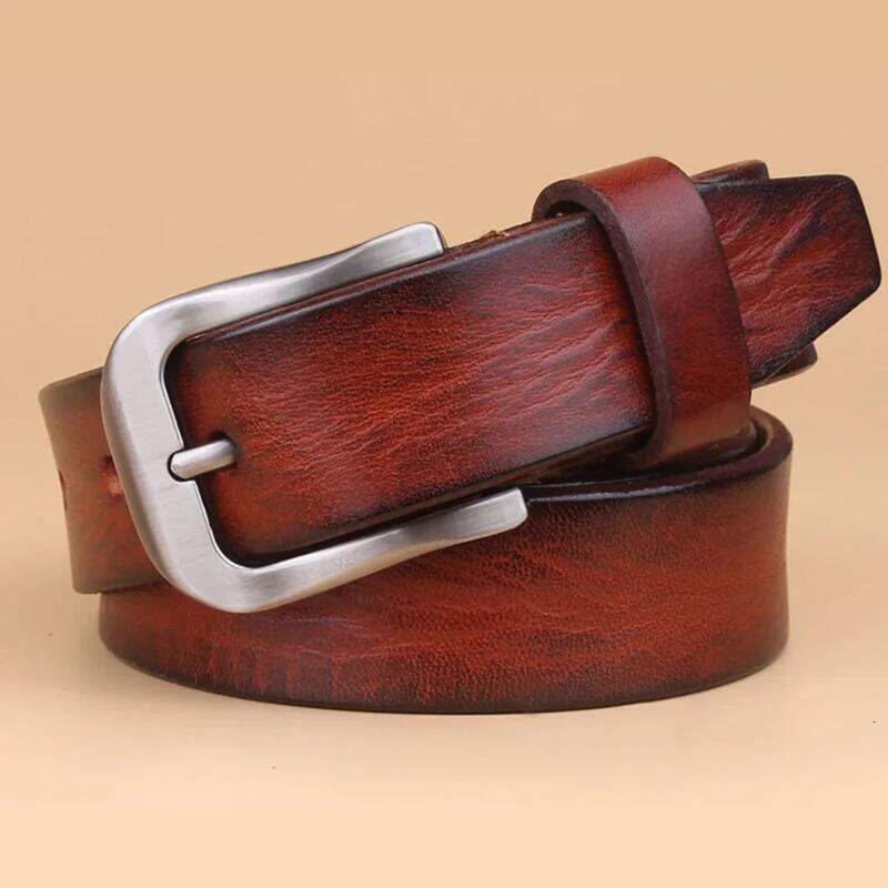 2.8CM designer belt women high quality full grain 100% real cowskin genuine leather girdle luxury coffee brown ceinture red Y260225