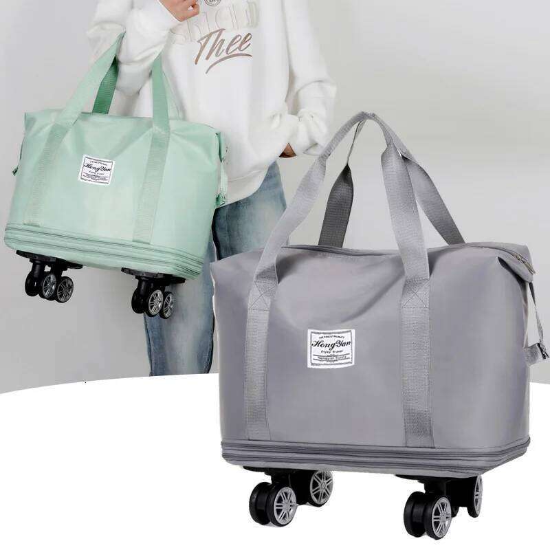 New Universal Wheel Expandable Luggage Large Capacity, Wet and Dry Separation Storage Bag, Short Trip Travel Bag Y260225