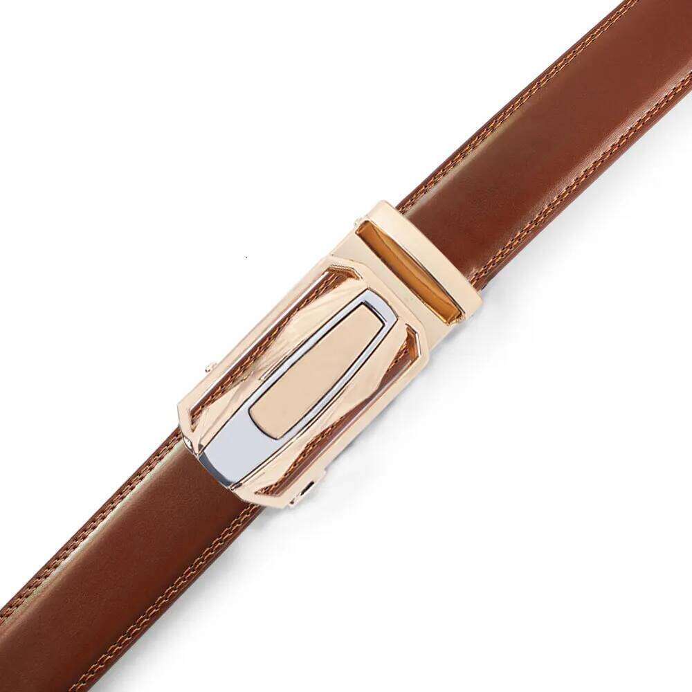 Genuine Leather Cow Belt Sports Car Brand Fashion Automatic Buckle Waist Strap Black Male Belts for Men Y260225